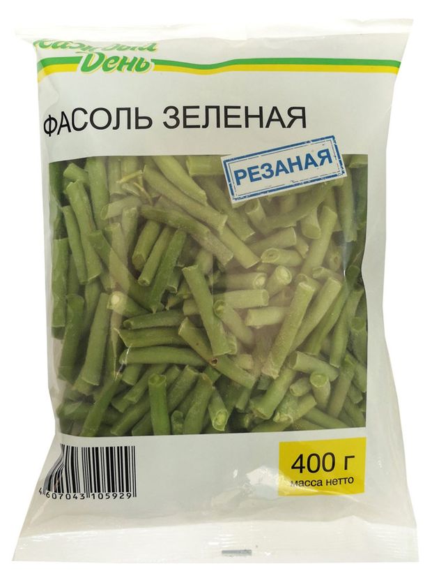 Овощная смесь Фасоль стручковая зелёная Каждый день резаная замороженная, 400 г