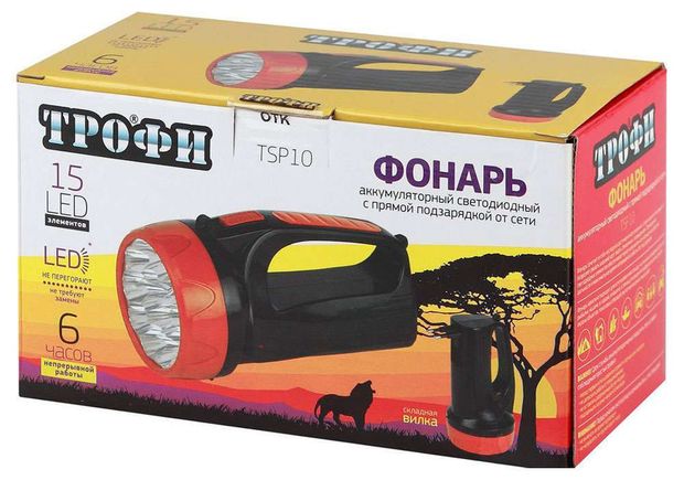 Трофи Фонарь Трофи TSP10 4V1.5Ah, 15хLED, 2 режима
