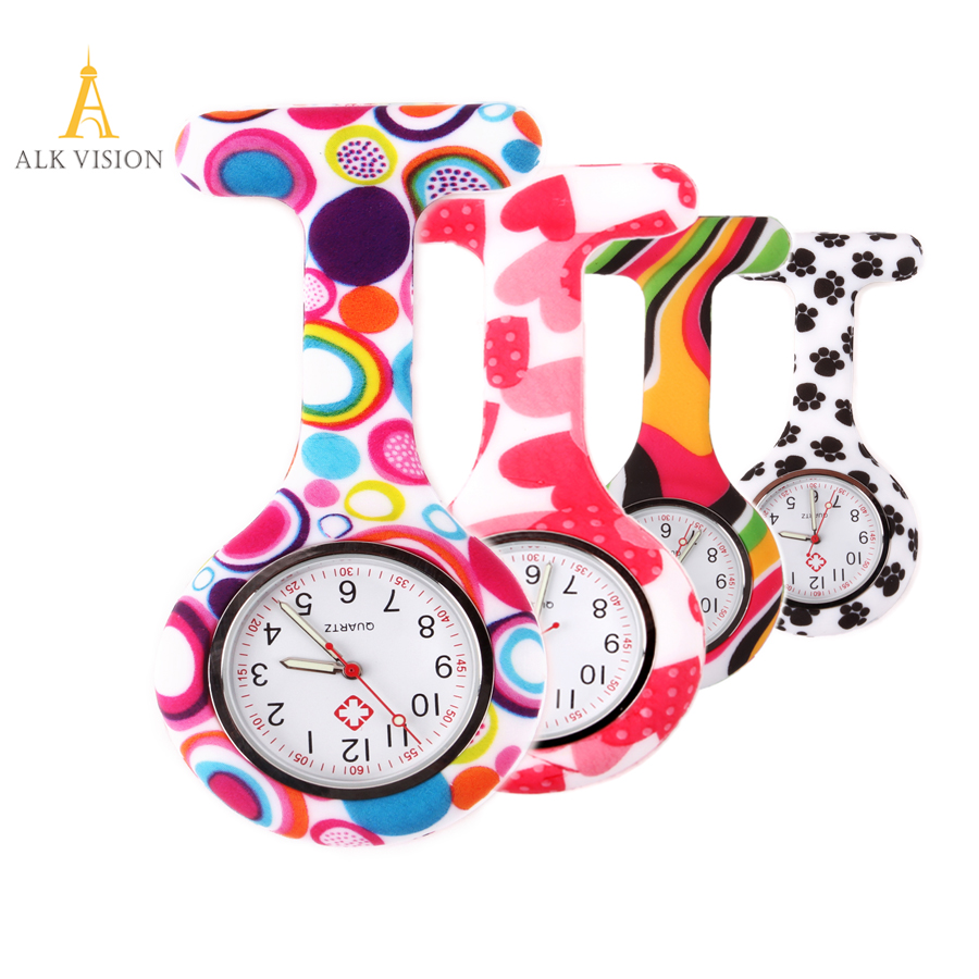 FOB Silicone Nurse Watch Doctor Nurse Gift Butterfly Pattern Japanese Movt High Quality Brand Hospital Nurse Watch ALK VISION
