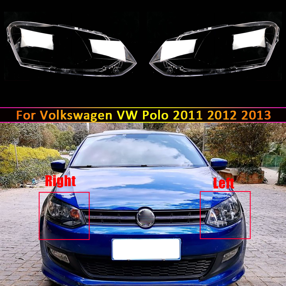 Car Headlamp Lens For Volkswagen VW Polo 2011 2012 2013 Car Replacement Auto Shell Cover