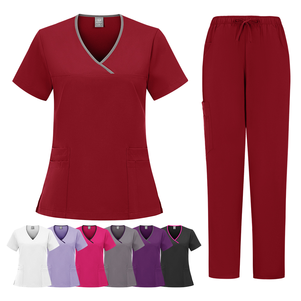 Multicolor Unisex Short Sleeved Phary Nurse Uniform Hospital Doctor Workwear Oral Dental Surgery Uniforms Medical Scrubs Sets