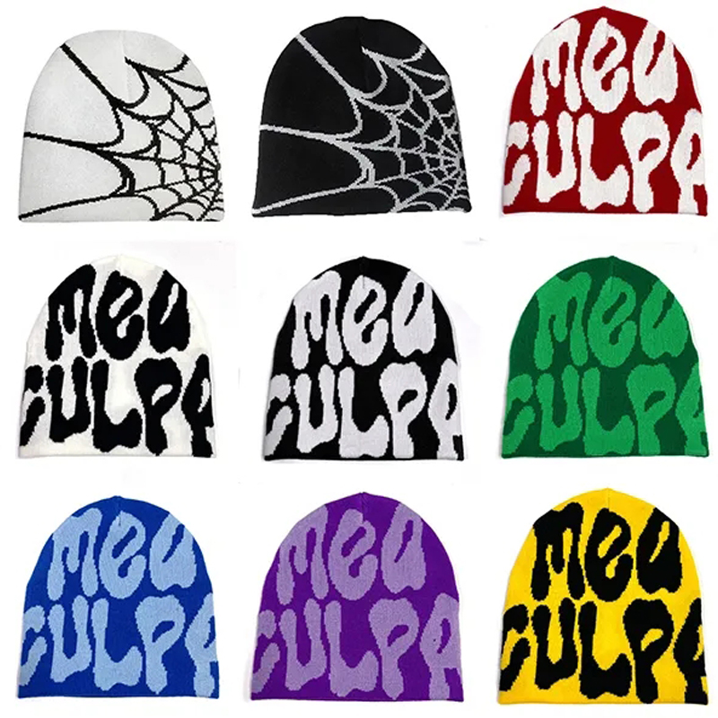 Mea Culpa Knitting Beanies Hat For Women Men Couple Y2K What's In Fashion Bonnet Kpop Wool Skullies Hoods Lady Caps Gorro шап