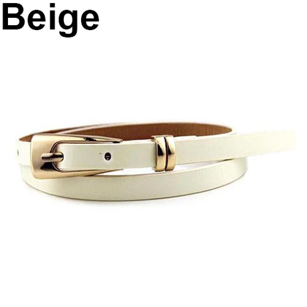 Women Fashion Candy Color Faux Leather Metal Buckle Skinny Belt Thin Waistband Sash Ladies Jeans Adjustable Belts ремень женс