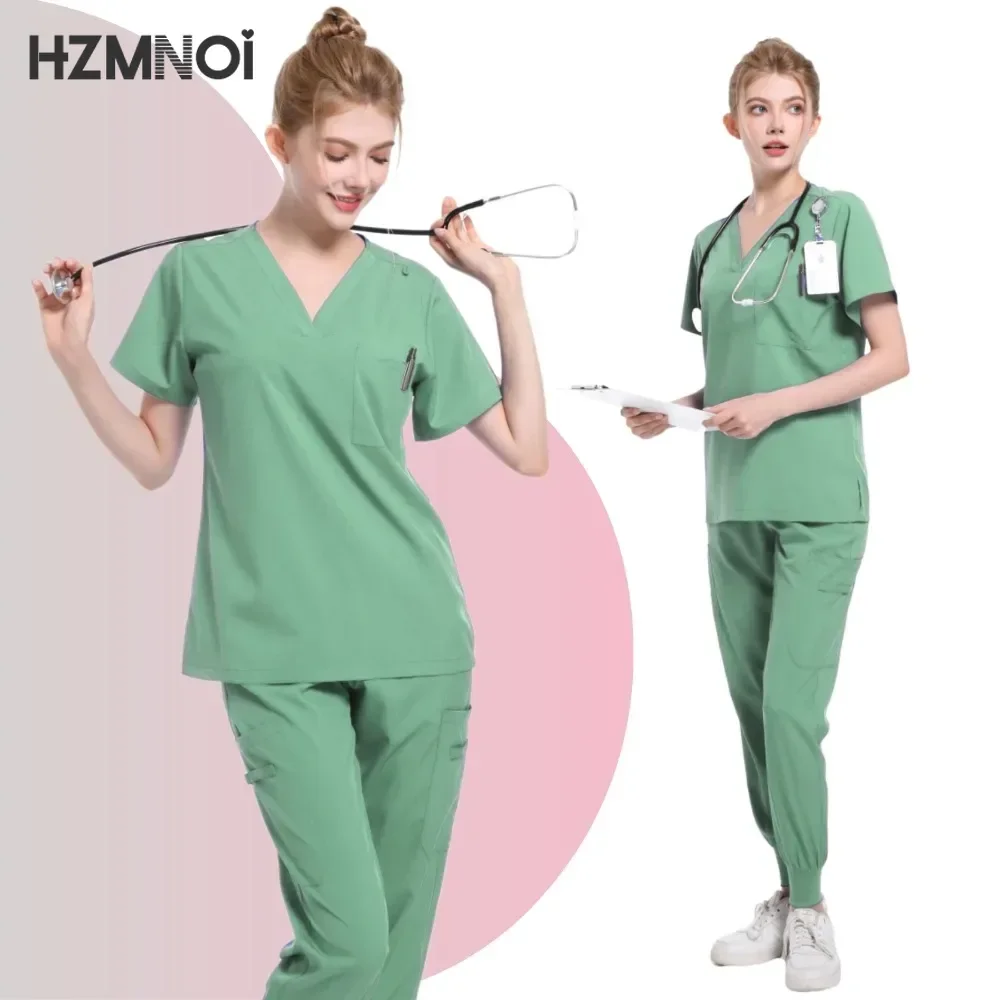 Unisex Doctor Medical Uniforms Men Women Nursing Clothes Beauty Costume Nursing Scrubs Sets Dentist Workwear Clinical Tops Pa