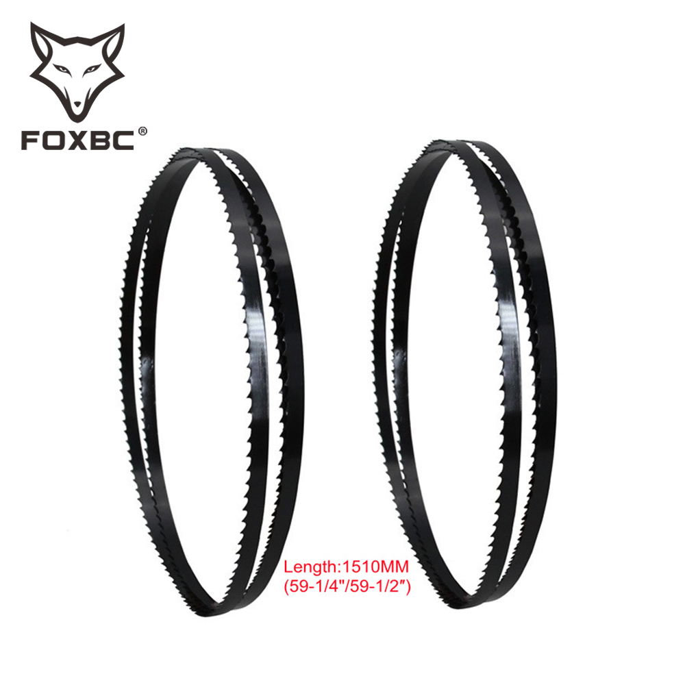 FOXBC 2PC 1510mm Bandsaw Blades for Dewalt DW100 59-1/4" 59-1/2" 4 6 14 TPI 6.5 9.5 13mm Width Carbon Band Saw Woodworking To