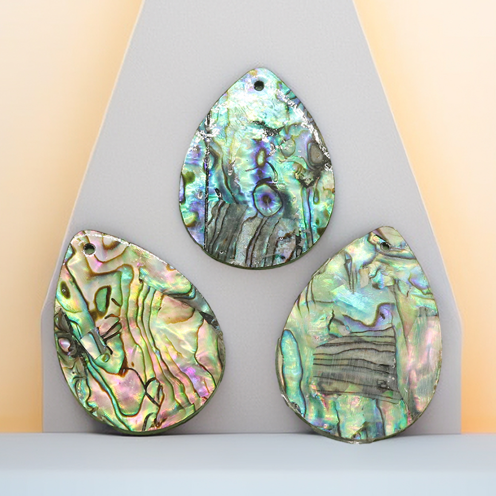 Vintage Colored Natural Abalone Shell Pendants Water Drop Charms Beach Rainbow Shell Beads Pendants for Jewelry Making Neckla