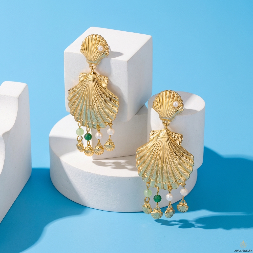 Shell Pearl Pendant Fringe Earrings Vacation Party Daily Jewelry Women's Fashion Trend Gift Daily Accessory