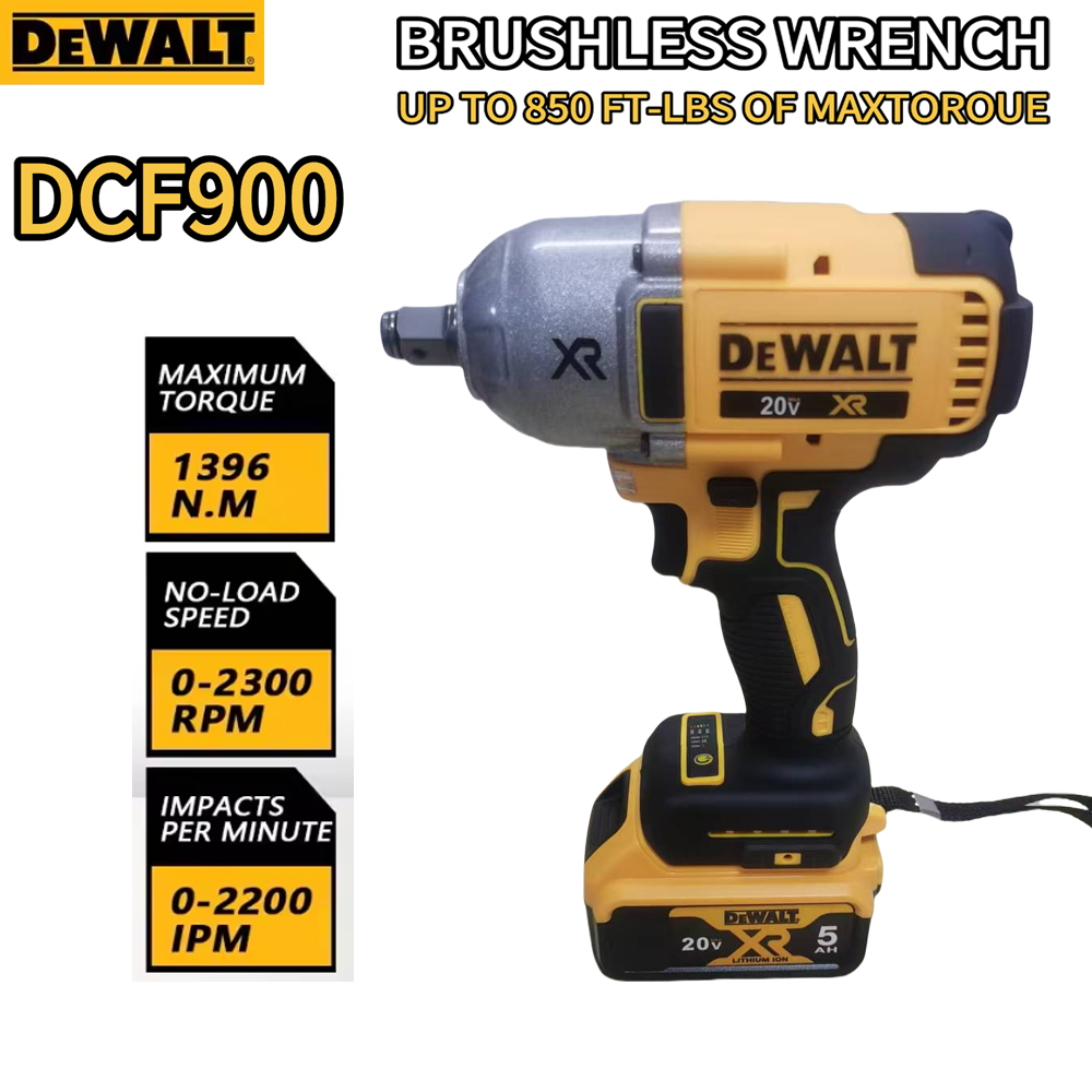 DEWALT DCF900 Kit 1/2In Brushless Cordless High Torque Impact Wrench With Hog Ring Anvil 20V Power Tools DEWALT Battery Charg
