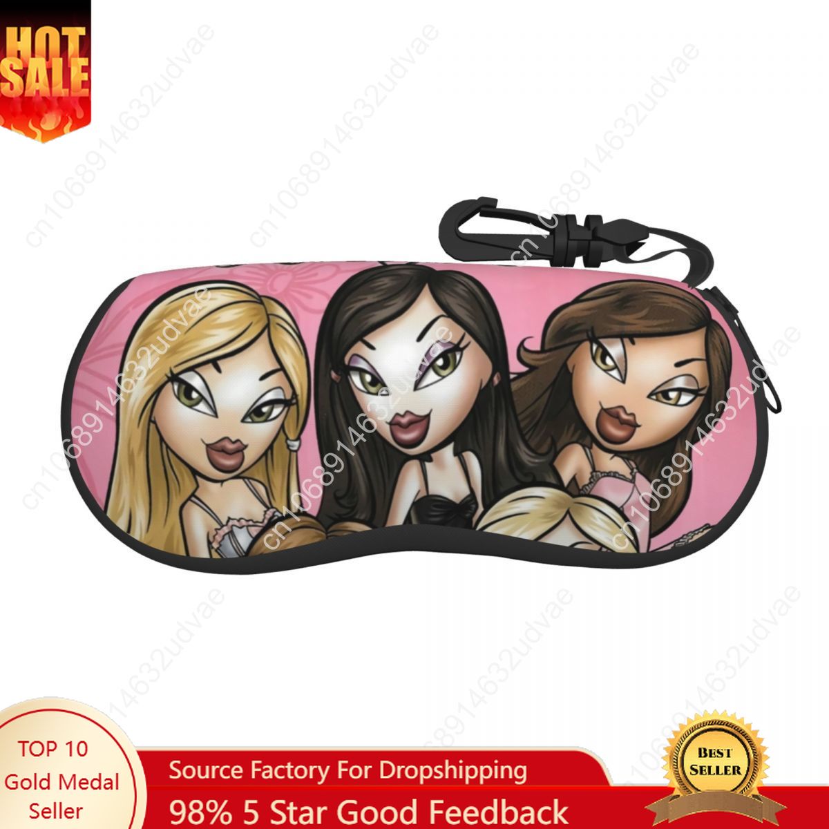 Custom Bratz Doll Shell Eyeglasses Protector Cases Fashion Sunglass Case Tv Movie Cartoon Glasses Bag