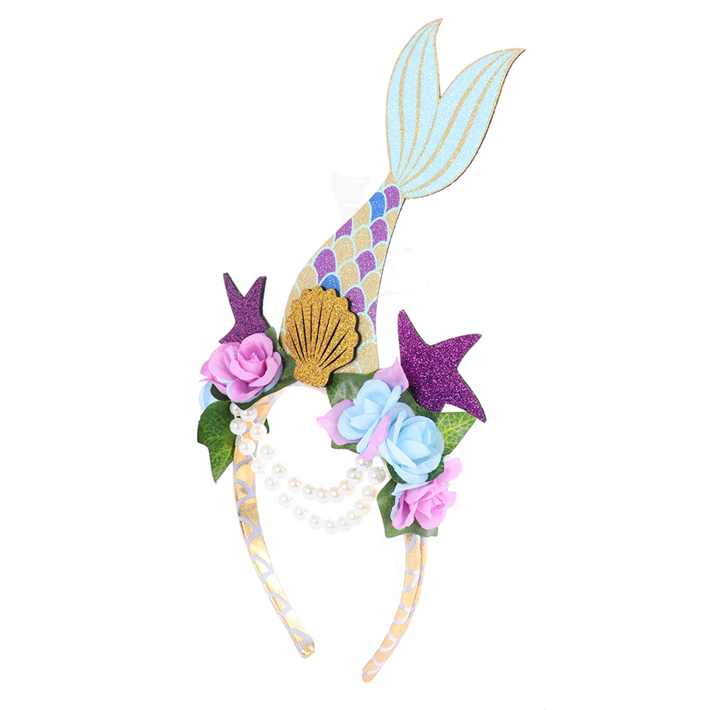 Pearl Shell Headband Cartoon Hair Hoop Make up Girl Hairband Mermaid Accessories