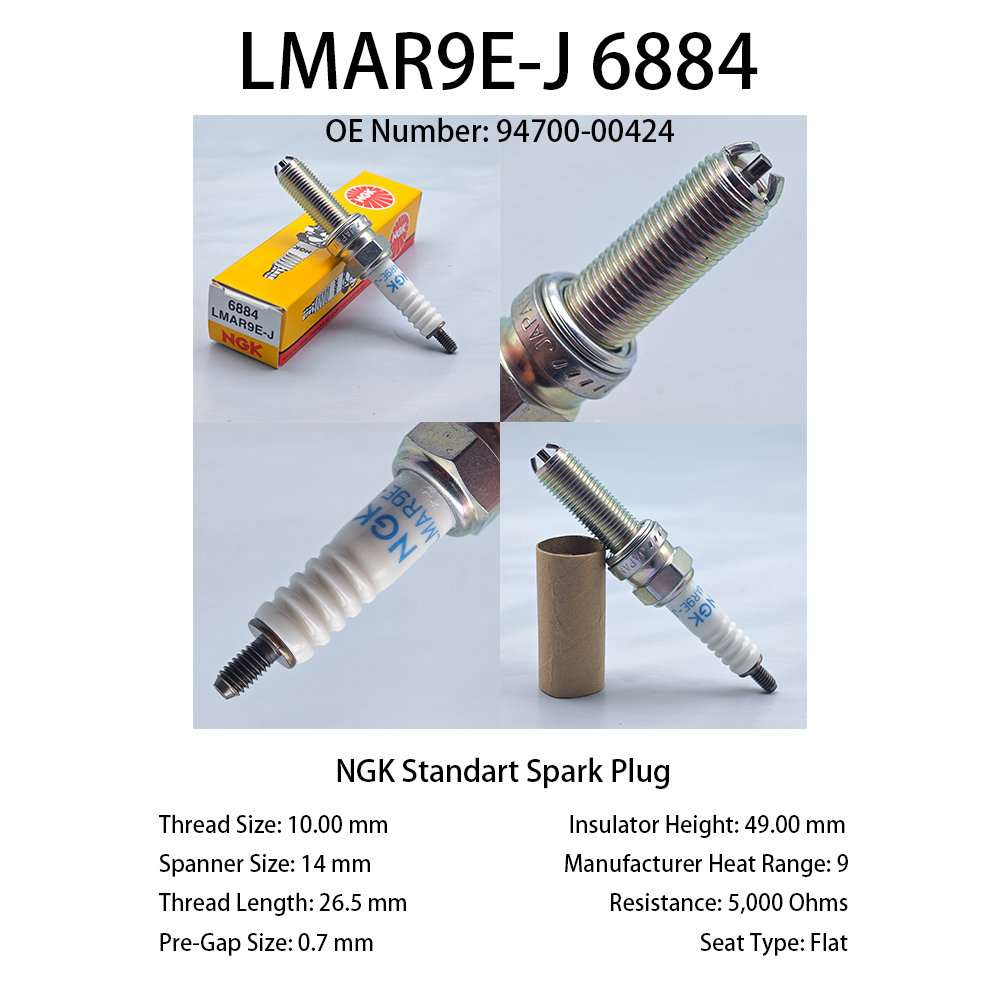 1pcs Original NGK Spark Plug LMAR9E-J 6884 Suitable For YAMAHA FZ-10 MT-10 YZ250F YZF-R1 YZF-R1 LE YZF-R1M YZF-R1S (20-17)