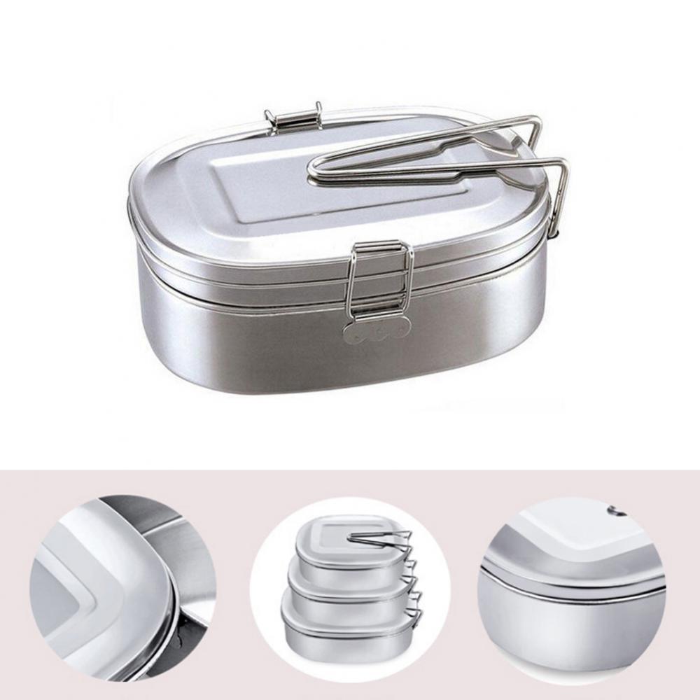 Leakproof Lunch Box Double Layer Rectangular Lunch Container Sealed Stainless Steel Double Layers Adult Student ланч бокс Ben
