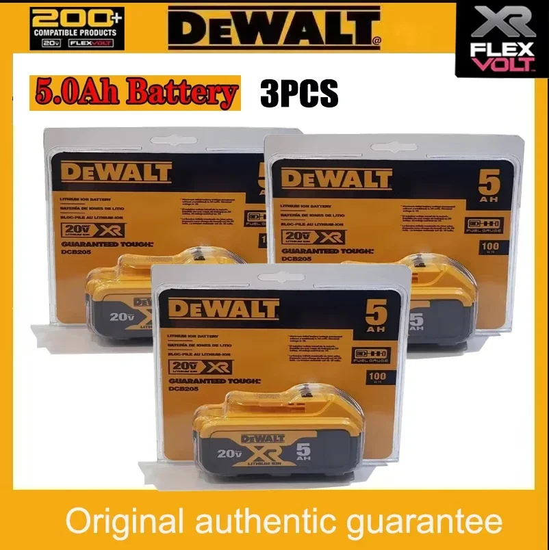 Newly packaged DEWALT 20V rechargeable battery, DEWALT DCF887 power tool battery, DEWALT tool DCB200 rechargeable battery