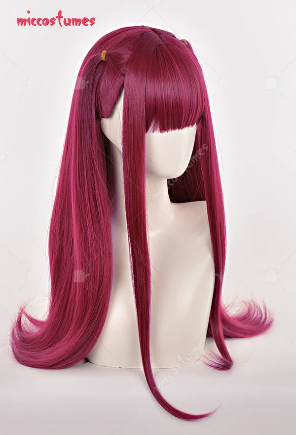 Miccostumes Women Marinn Kitagawa Little Devil Cosplay Wig Wine Red Long Wig