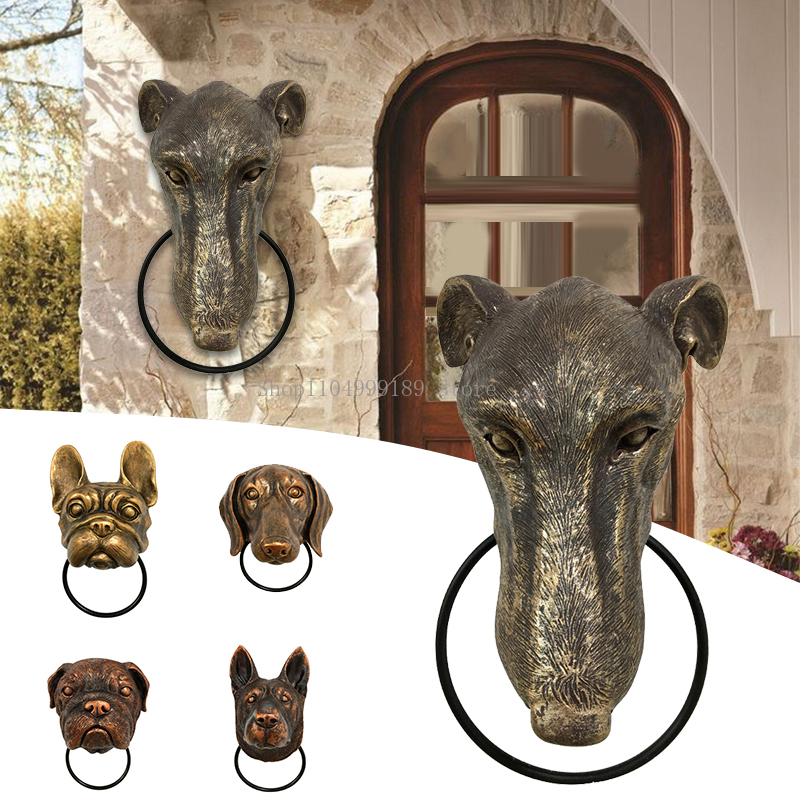 3pc Creative Animals Head Door Knocker Hand-panited Resin Crafts Personalized Wall Art Decoration For Front Door Дверной Моло
