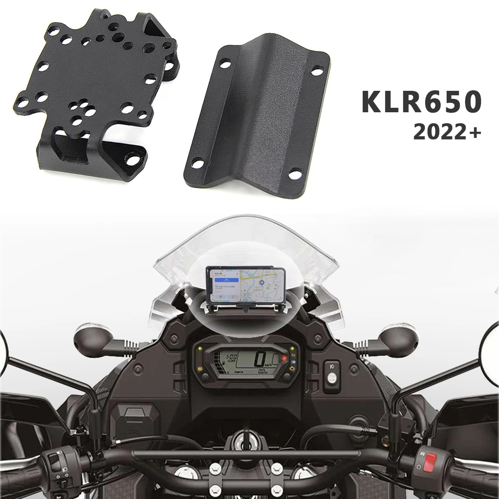 Universal Motorcycle Acccessories Phone Holder GPS Mount Bracket USB Charger Adapter For Kawasaki KLR650 KLR 650 2022 2023 20