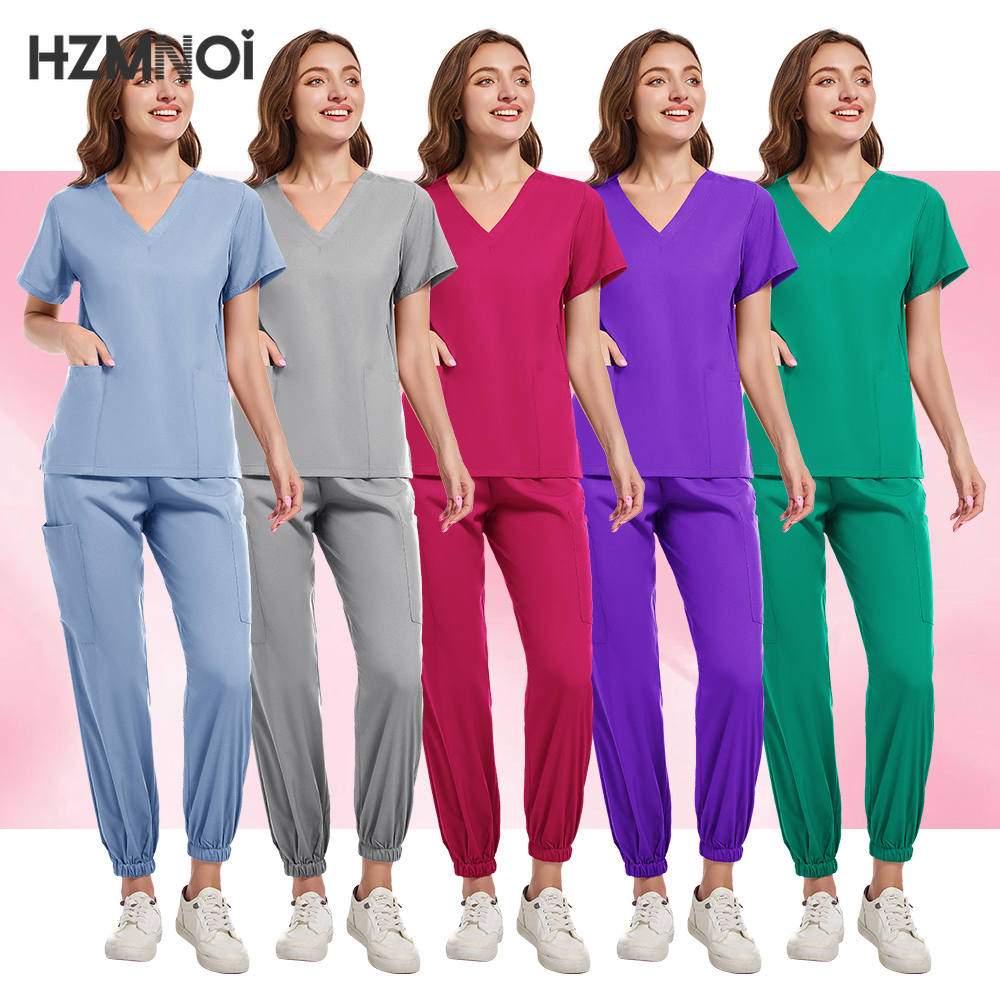 Multicolor Medical Suit Men Surgical Doctor Overalls Scrub Set Pet Hospital Oral Nurse Scrub Uniform Women Spa Uniform Wholes