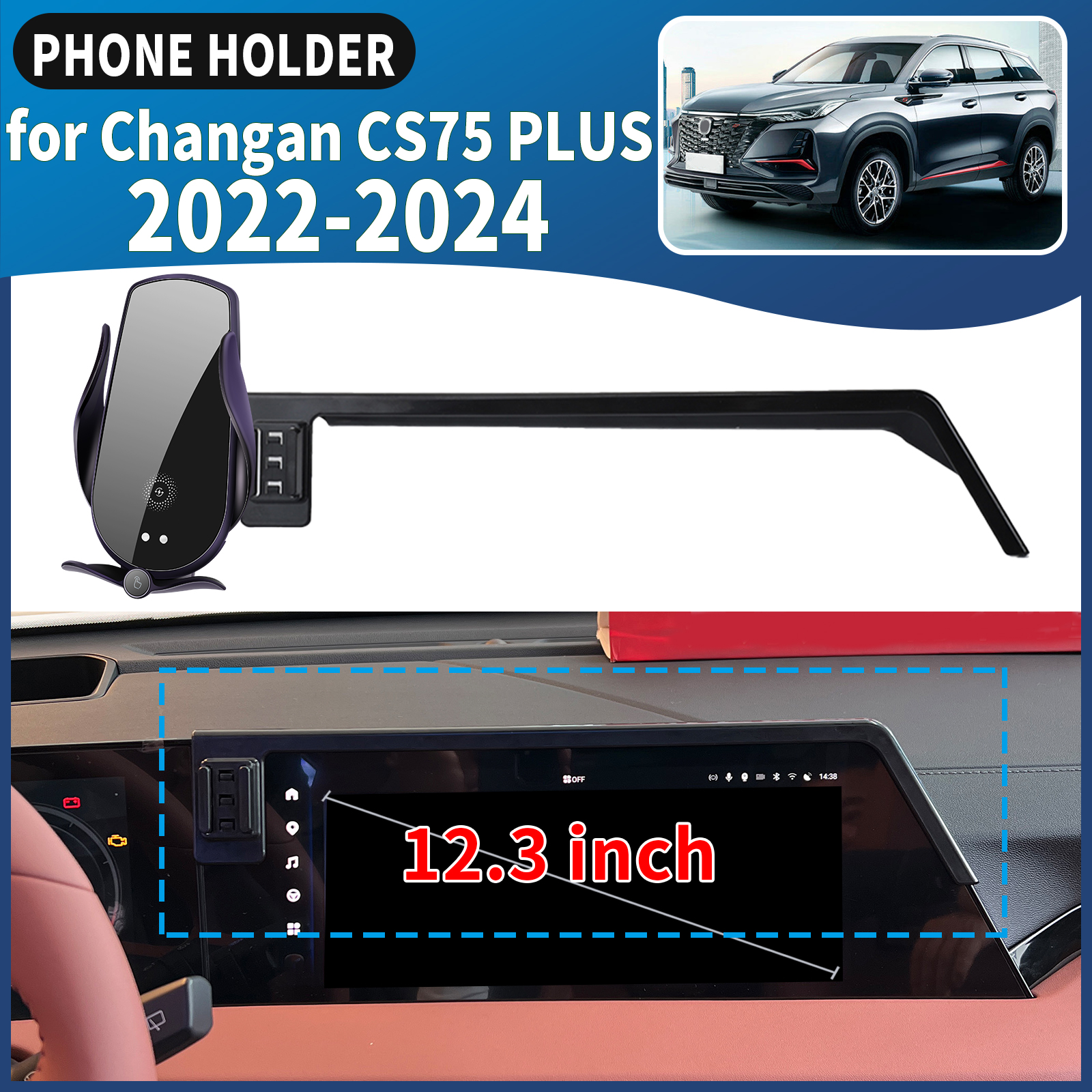fit for Changan CS75 PLUS 2022 2023 2024 Car Phone Holder Mount Vehicle-Specific GPS Navigation Easy Installation accessoires