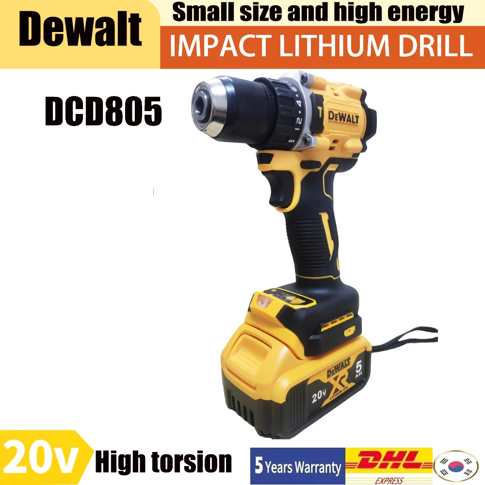 DeWalt DCD805 20V Brushless Cordless Impact Drill 1/2 Rechargeable Variable Speed Power Supply Powerful ElectricTools batter