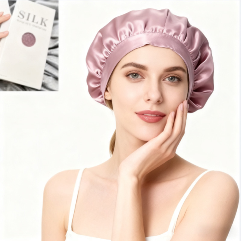 Women's Natural Silk Night Cap Satin Sleep Caps Elastic Head Cover Bonnet for Hair Care 100% Mulberry Silk шапка женск