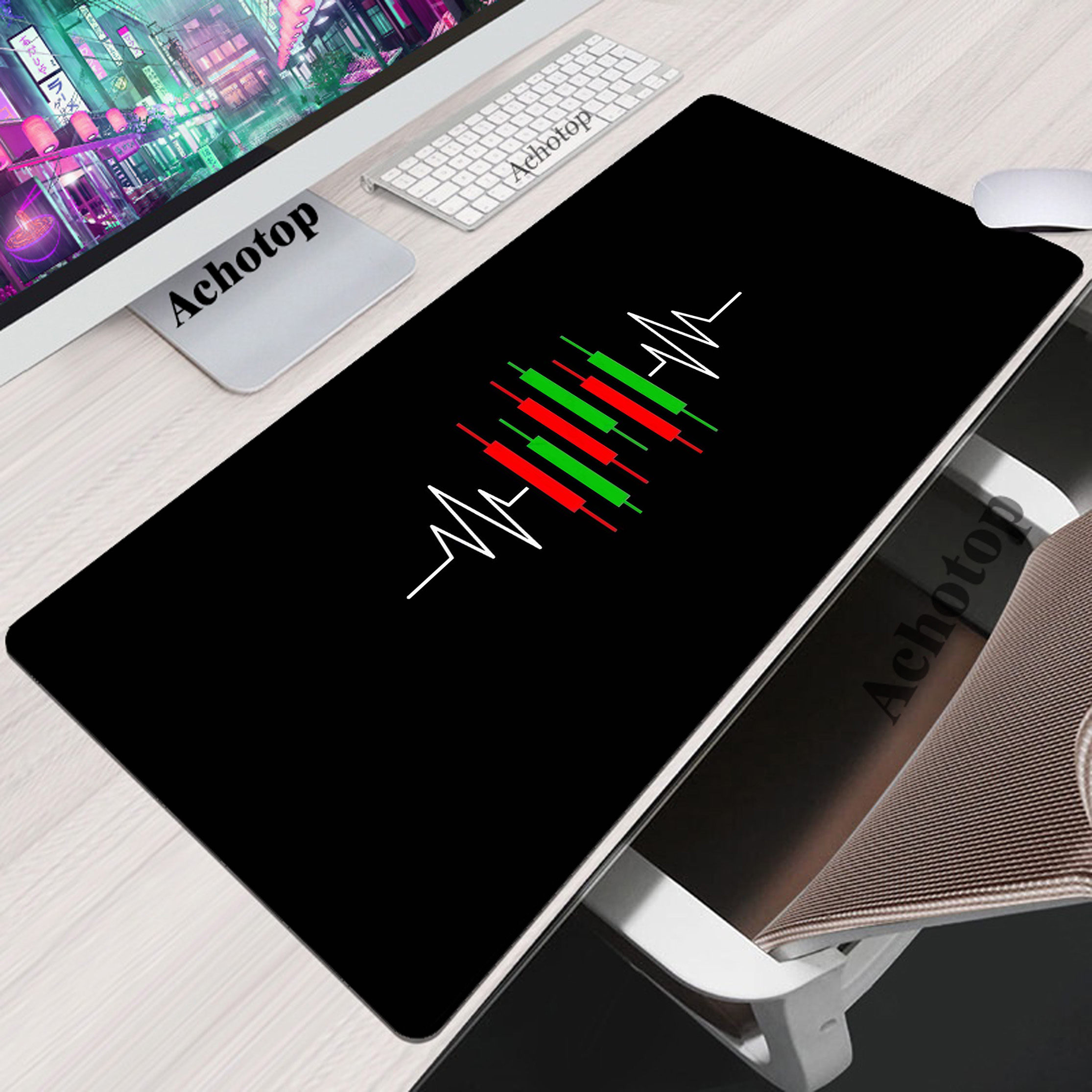 Stock Market Chart Pattern Mouse Pad Gaming Mouse Mat Gamer XXL Large Mousepad Game Desk Pads Rubber Коврик Keyboard Mats