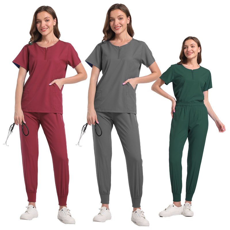 Dental Hospital Handwashing Clothes for Men and Women Short Sleeved Pharmacist Work Suit Split Doctor Work Clothes Surgical S