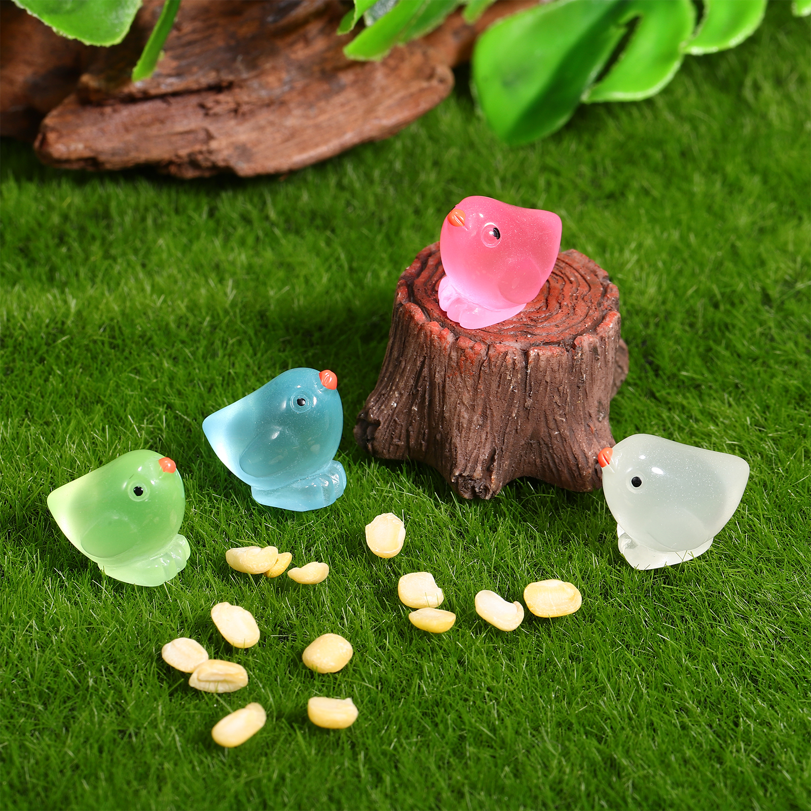 18 Pcs Tiny Luminous Little Yellow Chicken Small Miniature Figurines Stuffed Animals