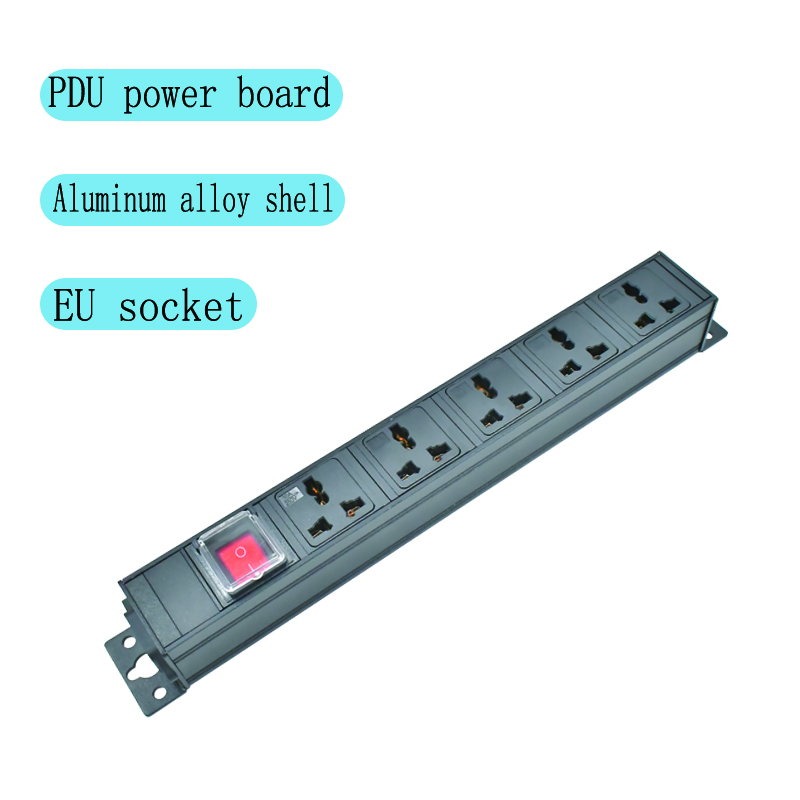 PDU power board aluminum alloy shell 1-8AC with double break switch without extension cord