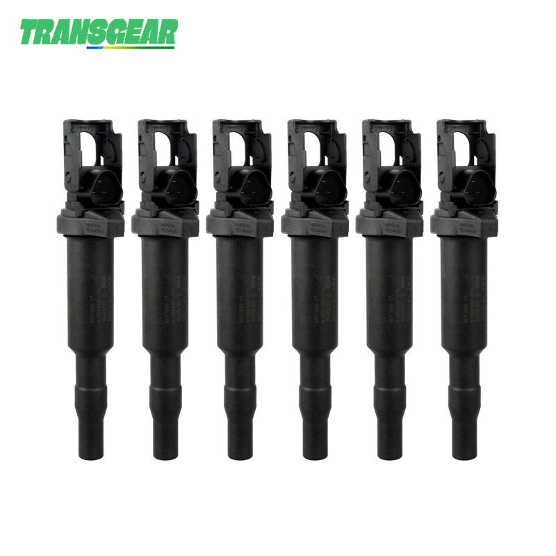 6 PCS Ignition Coils For Bosch 0221504470 FIT BMW 12138616153 325 530 535 X3 12138616153 12137594596 12137571643 C1795 C1826