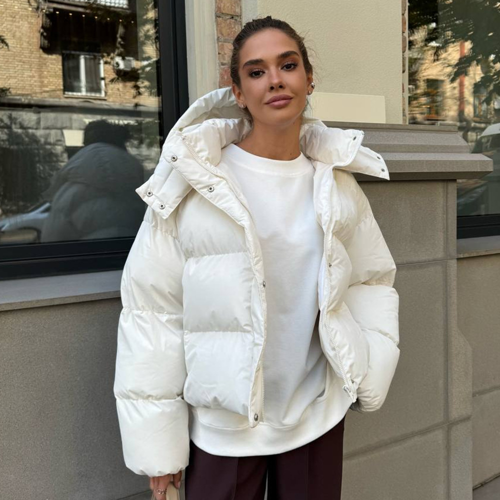 Women's 2025 Winter New Style Cotton-padded Jacket Fashionable Loose Casual Jacket Short Hooded Top Куртка Зимняя Женская