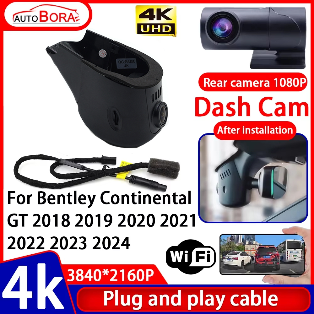 Video Recorder Night Visio 4K UHD Plug and Play Car DVR Dash Cam for Bentley Continental GT 2018 2019 2020 2021 2022 2023 202
