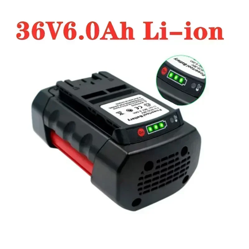 Replacement Batteries Lithium-Ion for BOSCH 6000mAh 36V Li-ion Rechargeable Battery BAT810 BAT836 BAT840 GBH36V-LI Power Tool