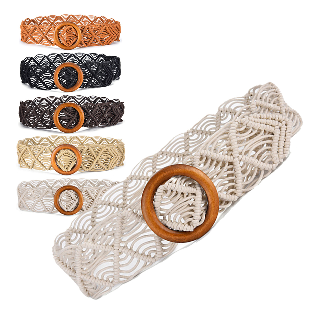 Womens Belts Wood Buckle Waist Band Retro Accesories Fashion Hollow-Out Strap for Women Skirt Dress ремень Cinturon Cinto поя