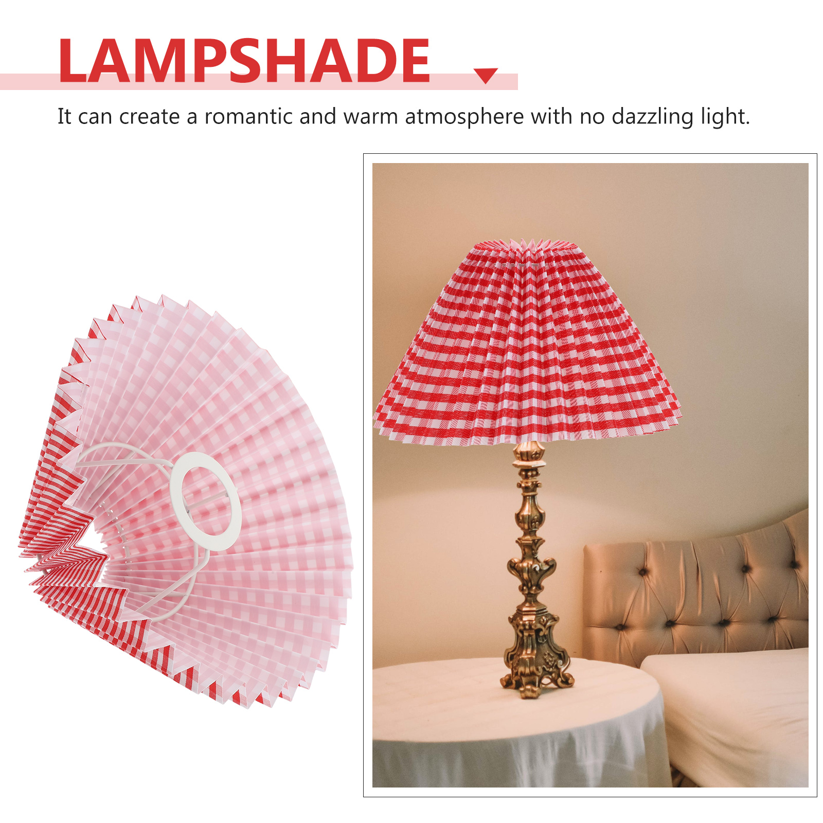 Pleated Lampshade Light Home Shell Cloth Shades Grid Grain Table Wall Ceiling Durable Accessories