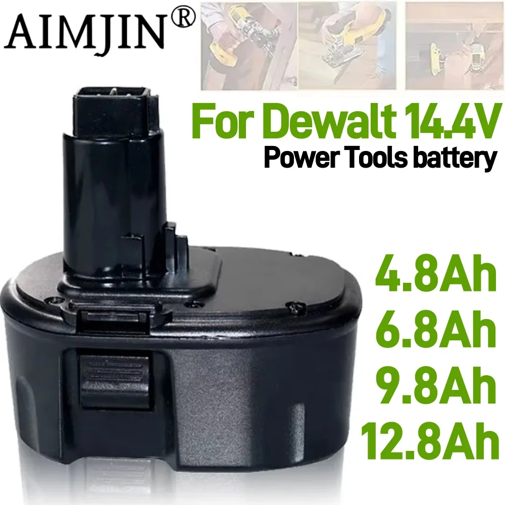for Dewalt 4.8/6.8/9.8/12.8Ah 14.4V Ni-MH Replacement Battery 14.4V XRP DC9091 DC9094 DW9091 DE9091 DE9092 14.4 Volt Cordless