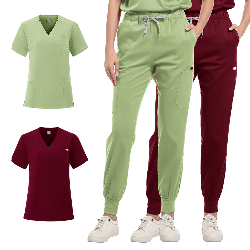 Nursing Scrubs Set Anti-Wrinkle Medical Surgical Gown Wholesale Hospital Scrub Top Doctor Nurse Special Scrub Uniform Men Wom