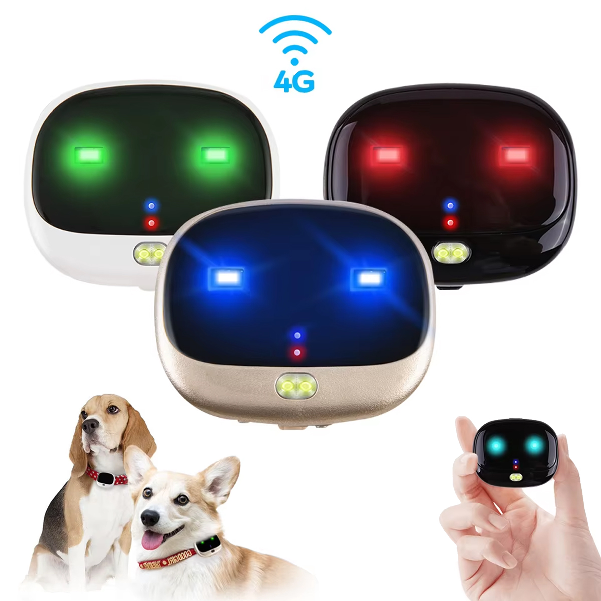 4G Waterproof Gps Tracker Pet LED Rolling Light Anti Lost Mini Gps Locator Tracker Collar for Dogs Long Standby Cat Accessori
