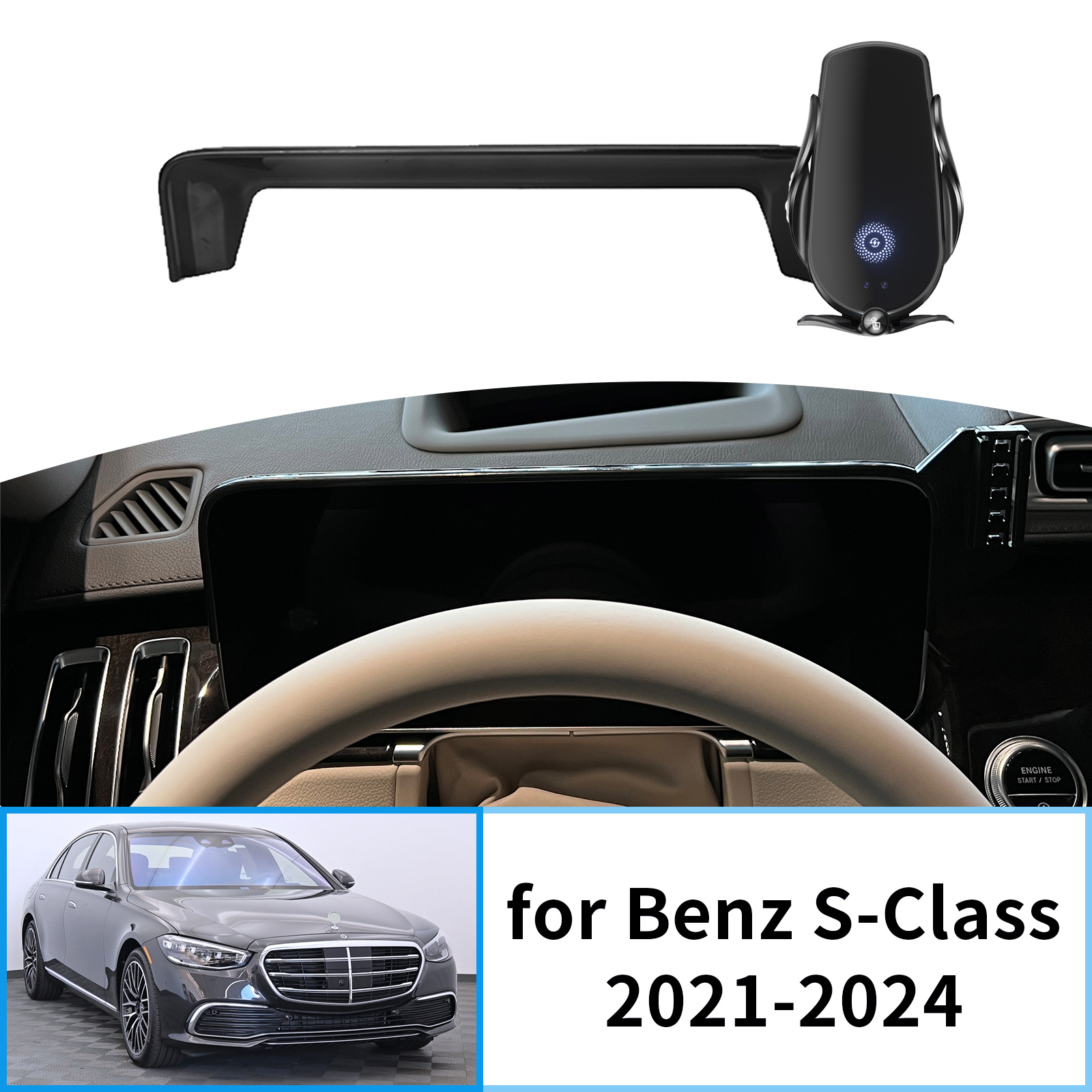Car Mobile Phone Holder for Benz S-Class 2021-2024 S CLASS W223 GPS Bracket Navigation Stand Auto Accessories