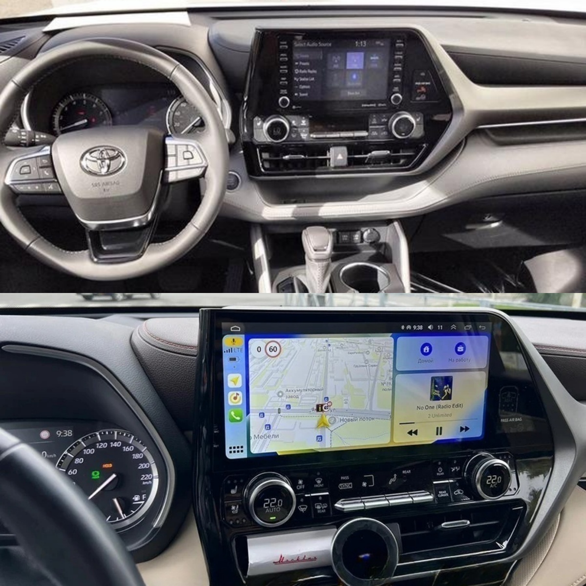For TOYOTA Highlander 2022 CROWN KLUGER CarPlay Car Radio Autoradio 12.3inch Stereo Multimedia Player GPS Android 13 Qled Scr