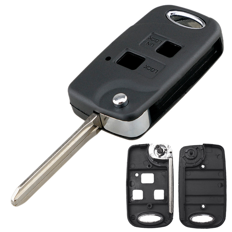 2 Buttons Modified Car Remote Key Shell Fit for Toyota Yaris / Prado