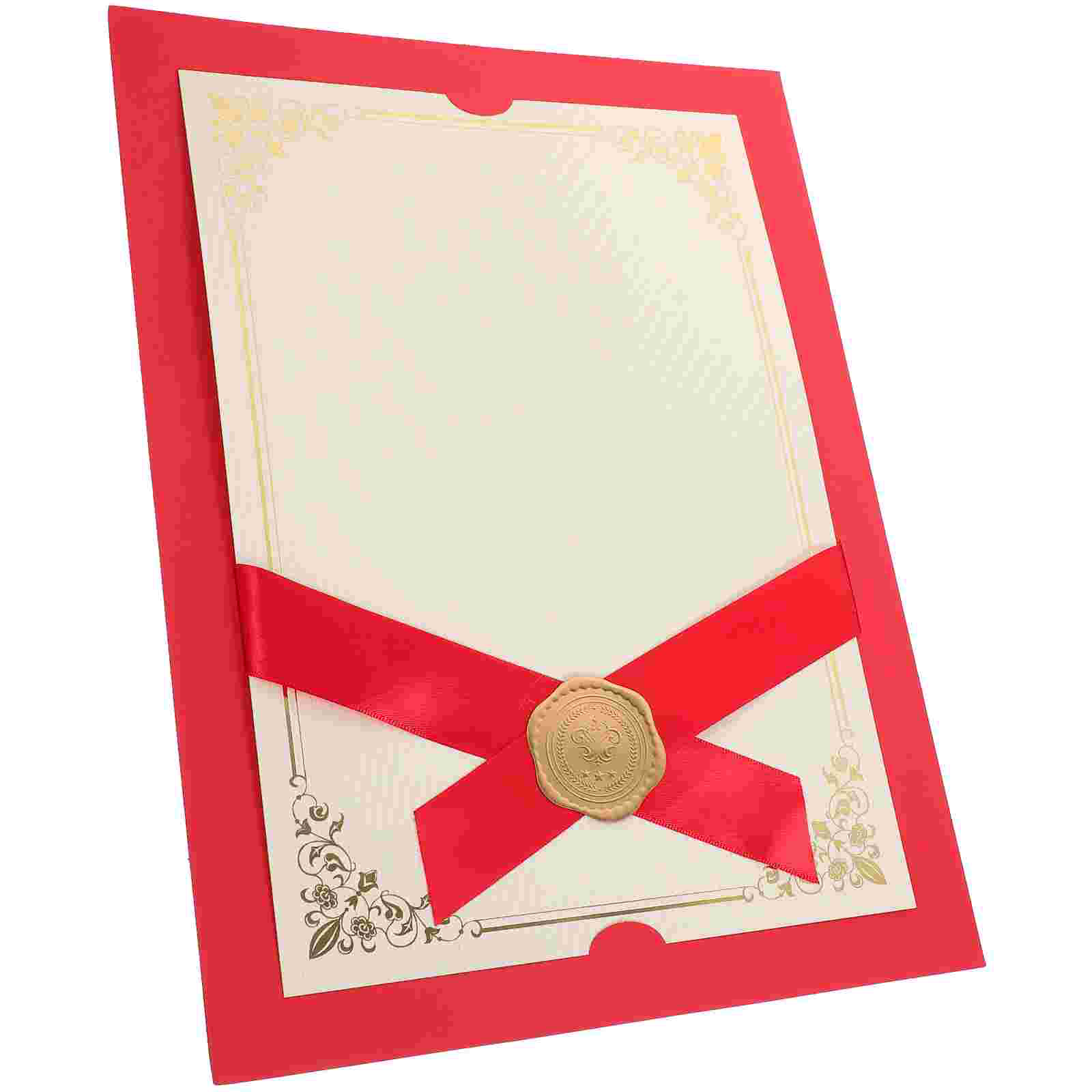 Certificate Envelope Holders Shell Award Cover Graduation Diploma Document Frame Red Staff