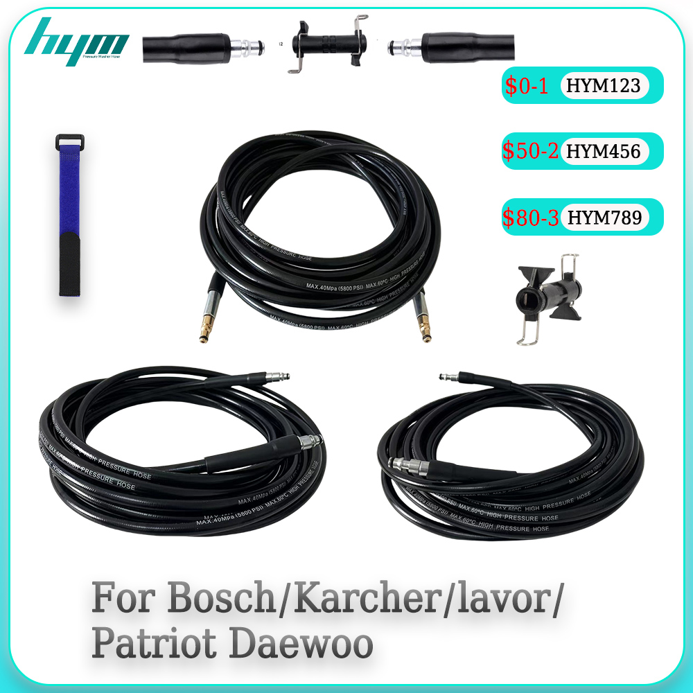 0.5-30m High Pressure Washer Hose Pipe Extension Cord for Karcher Bosch Makita Black & Decker Cleaning Hose
