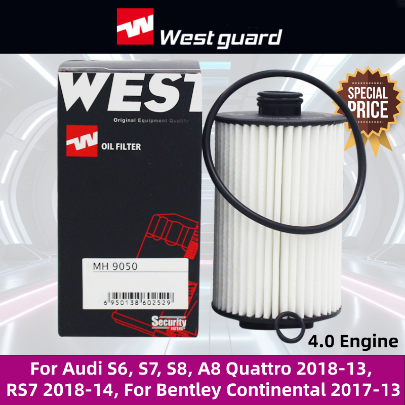 WESTGUARD Oil Filter For Audi S6, S7, S8, A8 D4 Quattro 2018-13, RS7 2018-14, For Bentley Continental 2017-13 MH9050 07919840