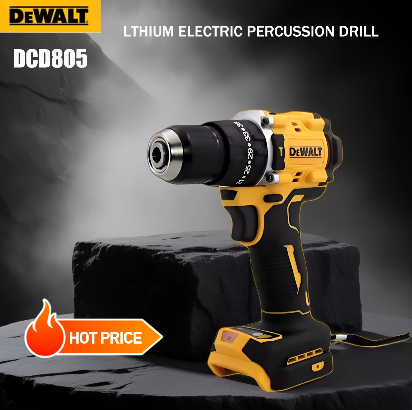 DeWalt DCD805 20V Brushless Cordless Impact Drill 1/2 Rechargeable Variable Speed Power Supply Powerful Electric Tools&batter