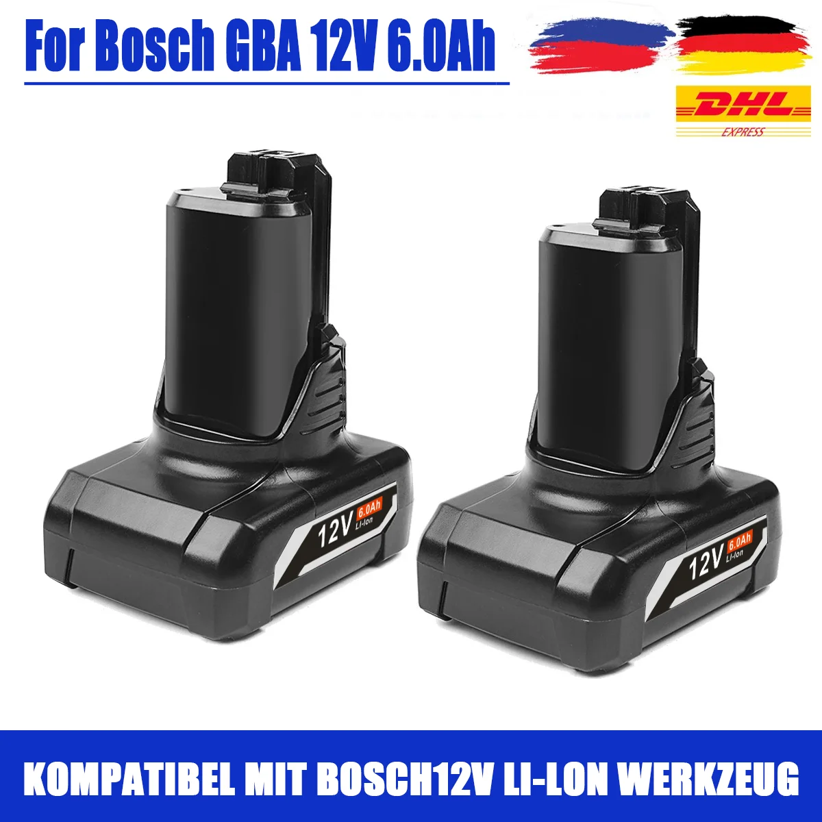 12V 6.0Ah Li-ion Replacement Battery for Bosch BAT420 12-Volt Max Lithium Power Tools 2607336013 2607336014 gba 12v 6.0ah 186