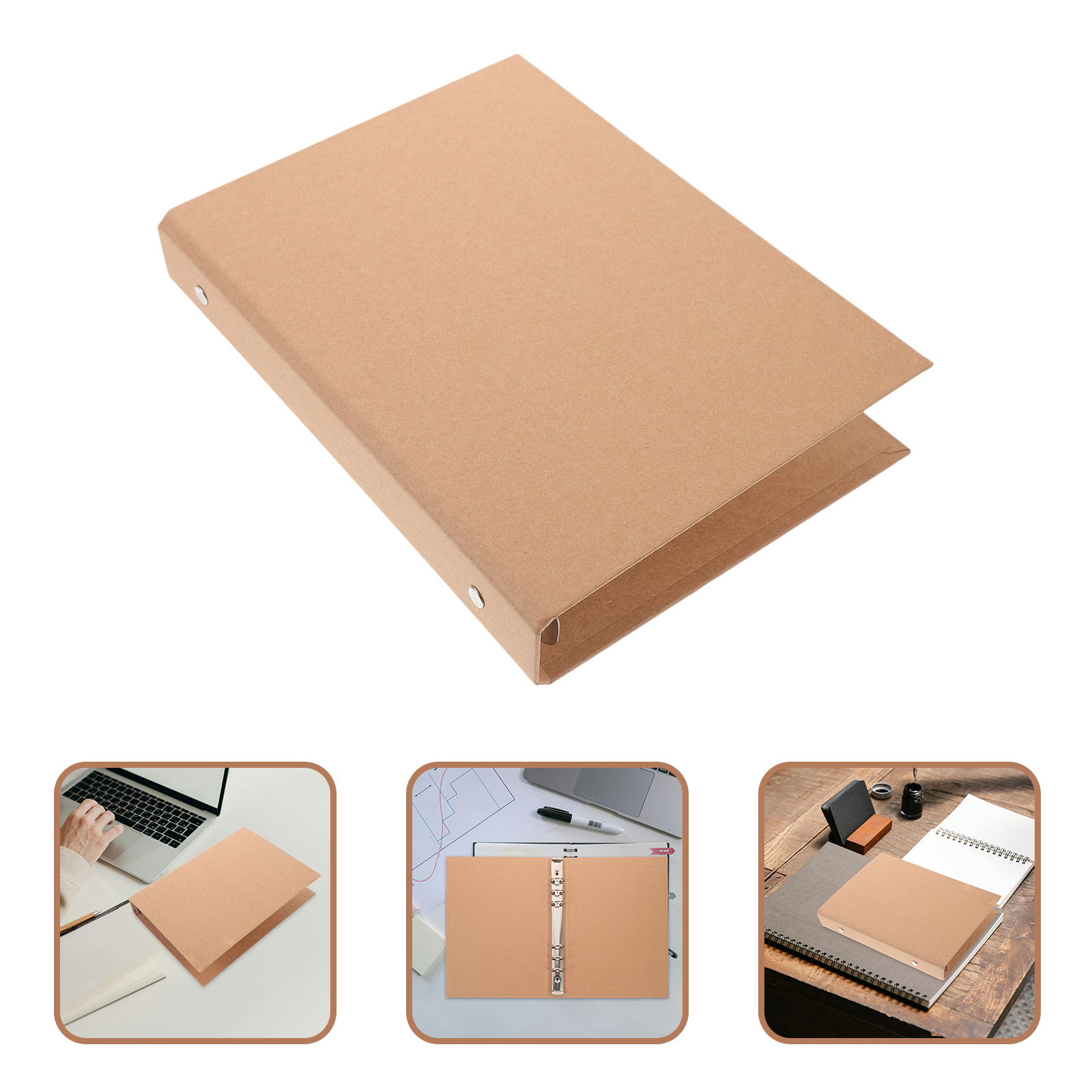 Loose-leaf Book Cover Blinder Mini Notebooks Shell Binder Kraft Paper Office Spiral Notepad