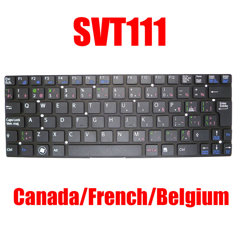 New CA FR BE Laptop Keyboard For SONY For VAIO SVT11 SVT111 149033941FR 149034041CA 149033991BE Canada French Belgium Black
