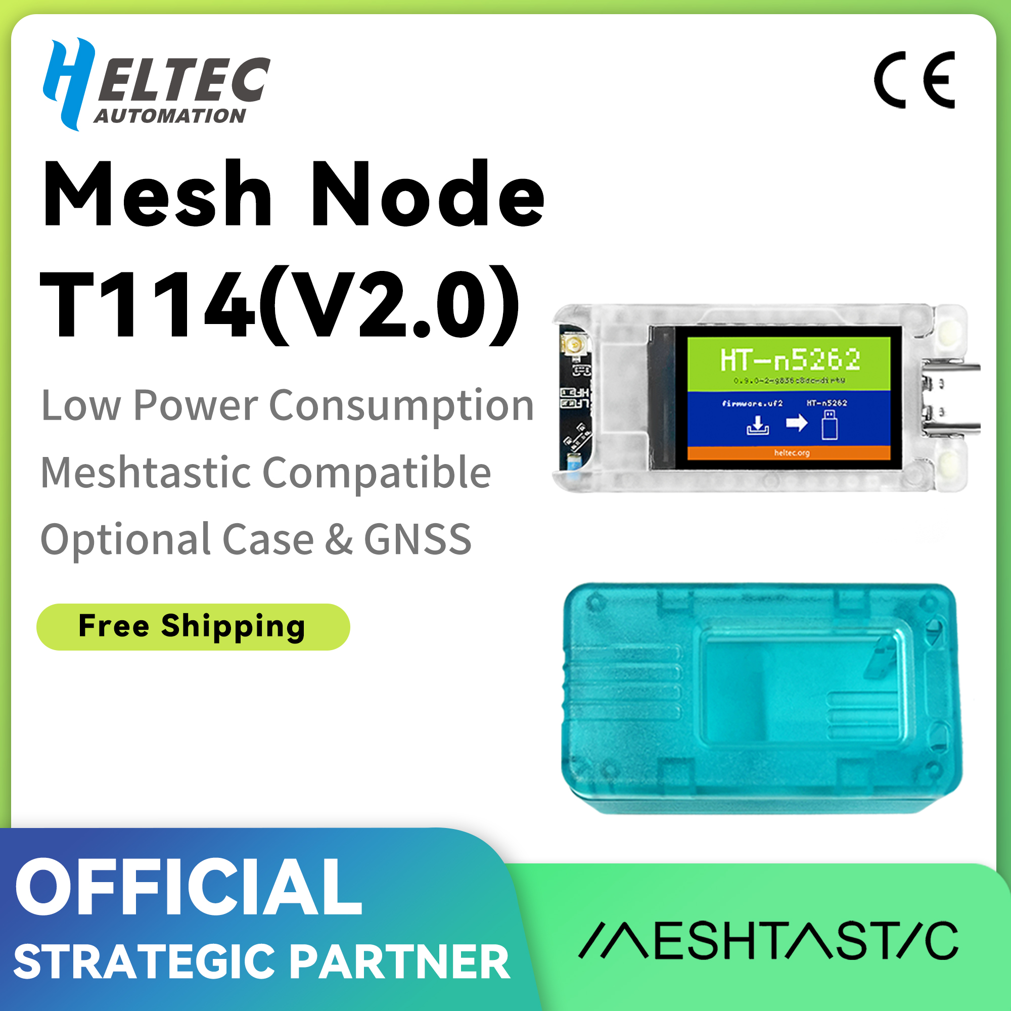 Heltec Meshtastic T114 V2 Tracker nRF52840 SX1262 Nordic GPS LoRaWAN LoRa Arduino Positioning Devboard Low Power BLE WiFi 915