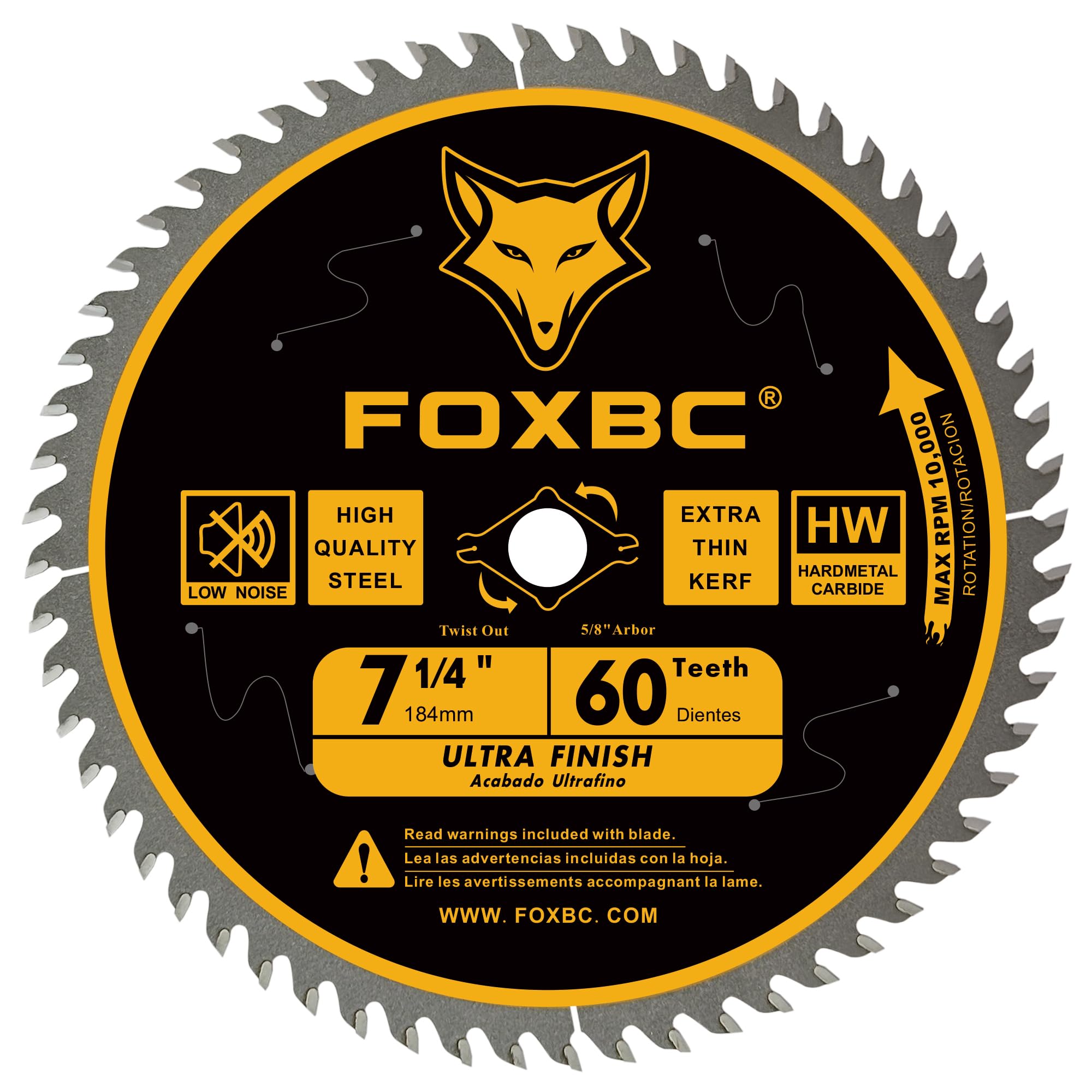 FOXBC 184mm Circular Saw Blades 60T Replacement For DeWalt DWA171460, Freud Diablo D0760A D0760X