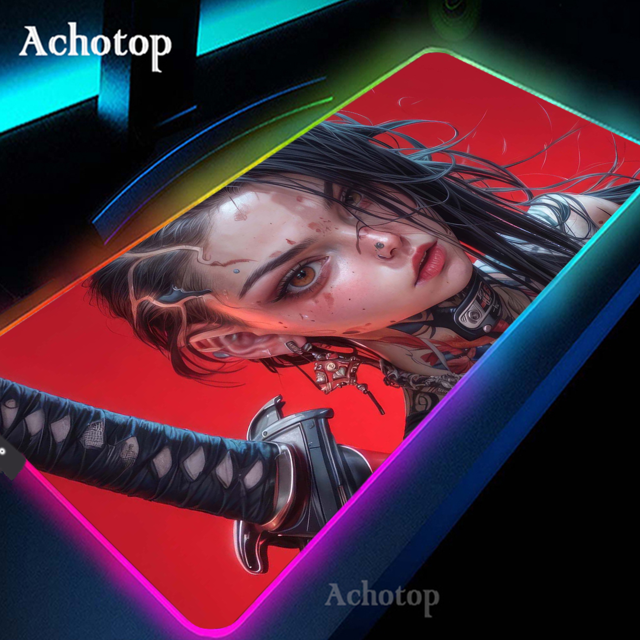 Alfombrilla RGB Mouse Pad Gaming Anime Girl Mouse Mat Gamer XXL Large Mousepad Game Desk Pads Rubber коврик Keyboard Mats